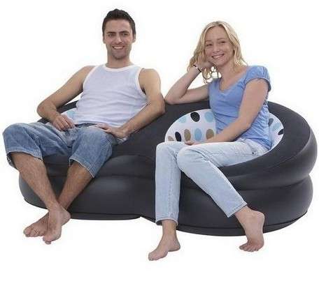 flocking inflatable double seat sofa chair