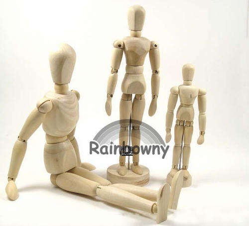 WP12" Cartoon Wooden mannequin / wooden puppet / wooden manikin Home Decoration Model Fork Art Craft