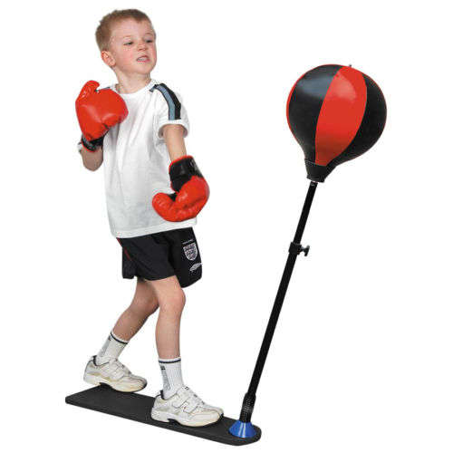 Kids Training Punch Ball Bag with Gloves Adjustable Height