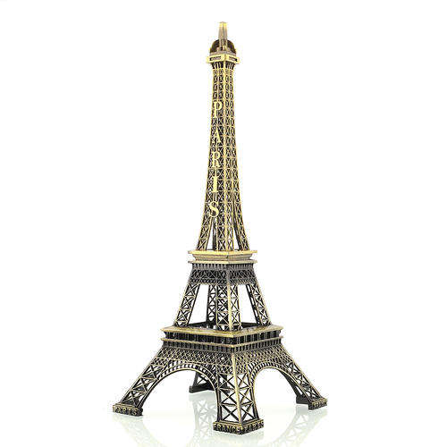 Bronze Tone Paris Eiffel Tower Figurine Antique Metal craft Sculpture Model