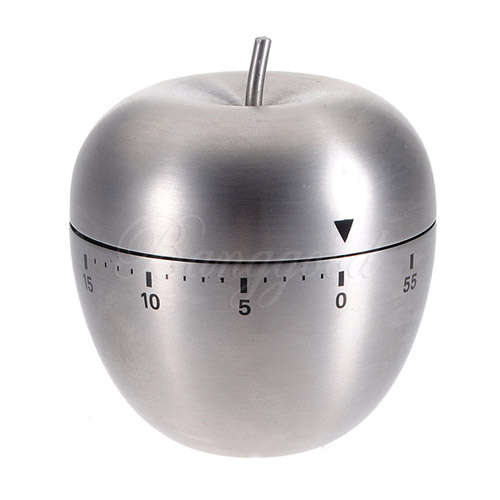 Kitchen Cooking Countdown 60 Minute Mechanical Alarm Apple Timer Stainless Steel