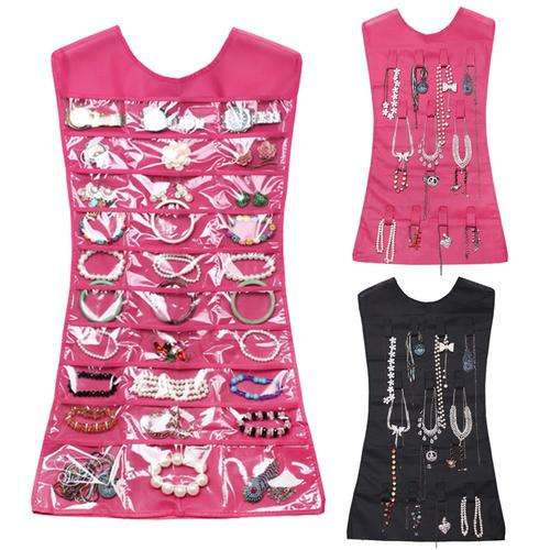 Dress Hanging Jewelry Brooch Bag Closet Display Organiser Holder Storage Pocket