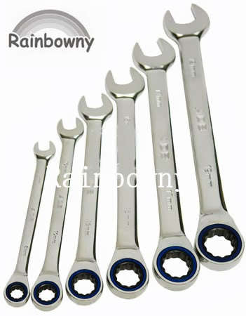 6 pcs High Quality Ratchet Combination Wrench 8mm 9mm 12mm 14mm 17mm 19mm