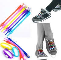 Wholesale Price--12 pcs Colorful Fashion Slip-on Elastic Silicone Shoelaces