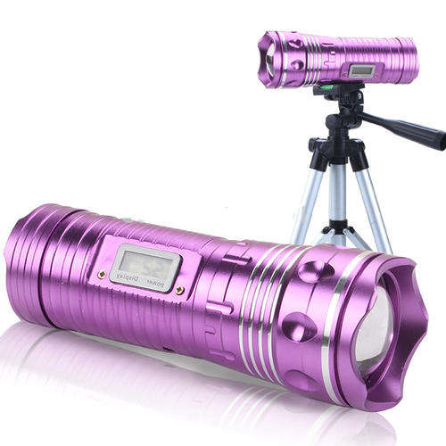 5W Zoom Blue & White Light Source CREE Q5 LED Night Fishing Lamp Power Display & Tripod Rechargeable