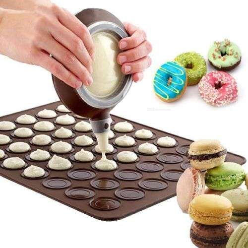 48 cycle Silicone Macaron Macaroon Pastry cake Baking Mat+Decoration pen Set