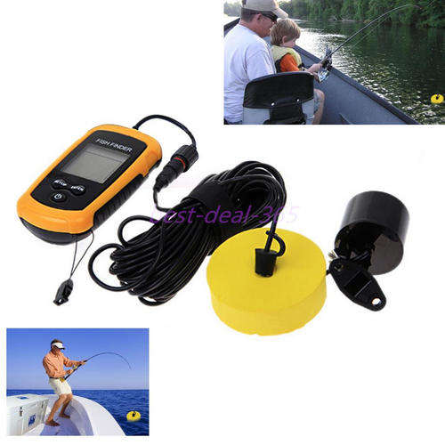 Portable LCD Fish Finder Alarm Transducer Sonar Sensor Depth Fishfinder 100M