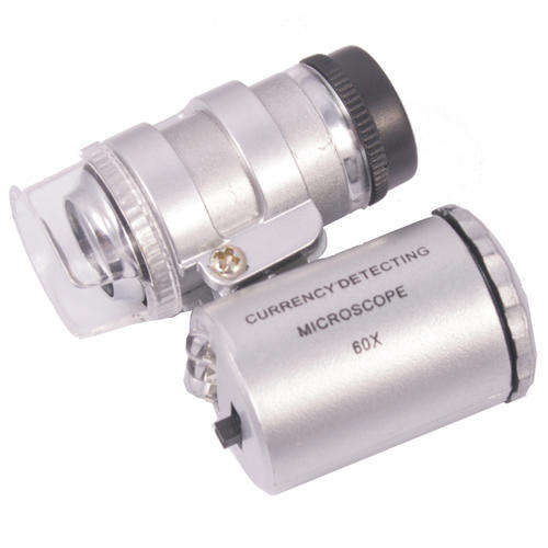 Silvery 60X LED Light Microscope Loupe WITH Currency Detecting