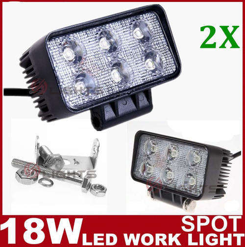 2pcs 18W Spot Beam LED Work Light Bar Offroad Driving Lamp UTE ATV 4WD 12V/24