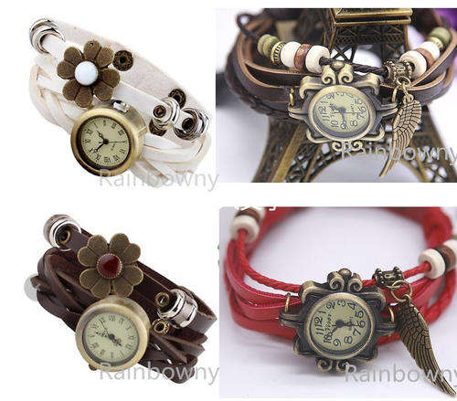 Retro Vintage Flower and Wing Pendant Watch