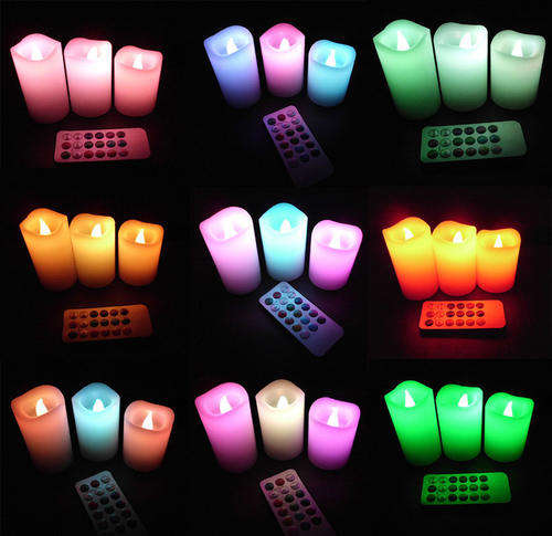 Changing 12 Color LED Electronic Flameless Smokeless Candle Light Remote Control