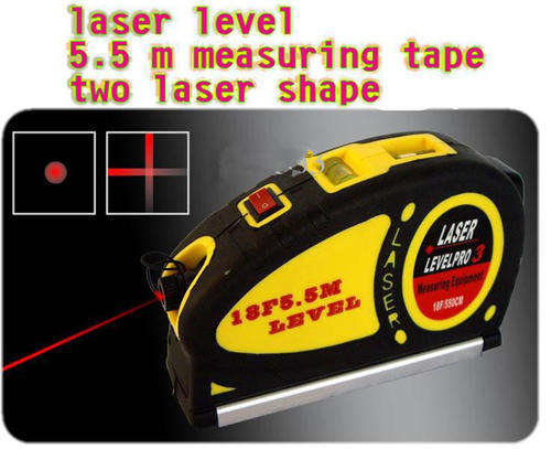 Laser Level Pro3 - 5.5M 18FT Horizontal Vertical Line Laser Level Measuring Tape