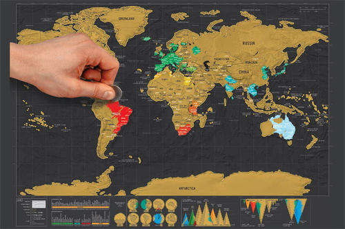Deluxe Travel Scratch Off Map Personalized World Map Poster Luckies Personal Log