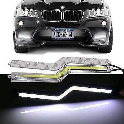 2x 18cm White COB Car Z tapy LED Lights 12V For DRL Fog Driving Lamp Waterproof