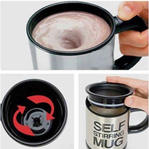 Self Stirring mug button Pressing Automatic Plain Mixing coffee Tea cup Lazy JU