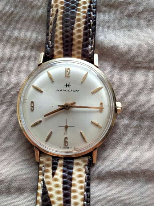 Vintage Hamilton gold mens watch working