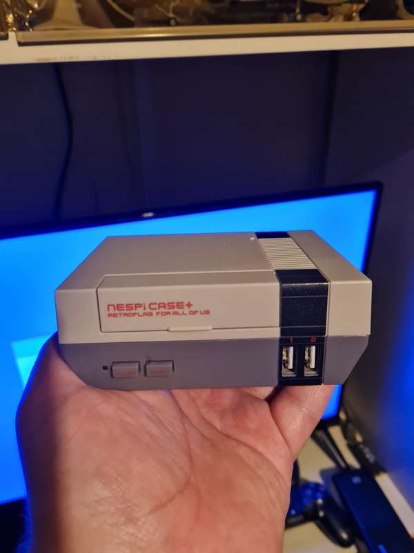 Raspberry pi with nespi case, retro pie with games loaded