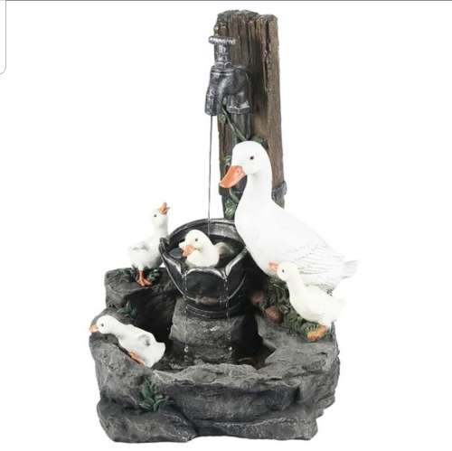 Solar duck water garden fountain.