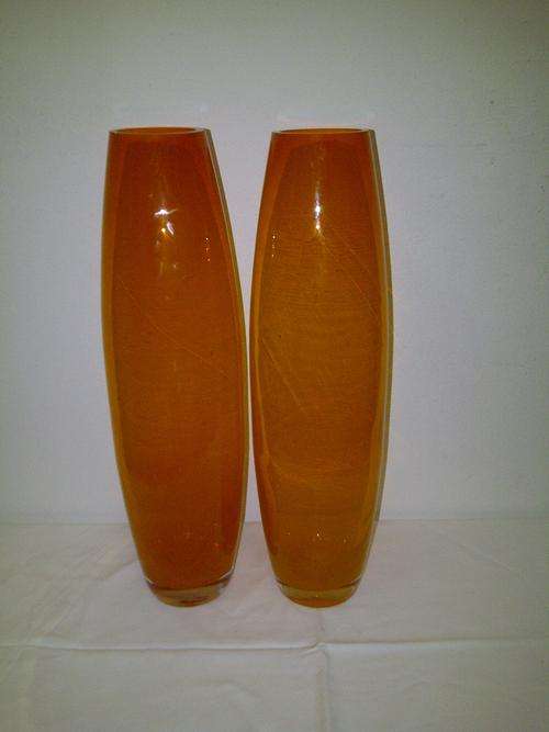 Two Beautiful Orange Vases