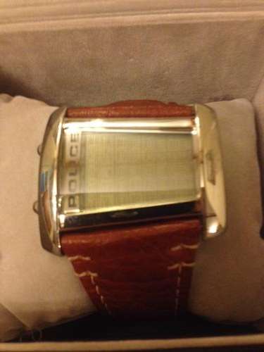 Cool Police watch with brown leather strap