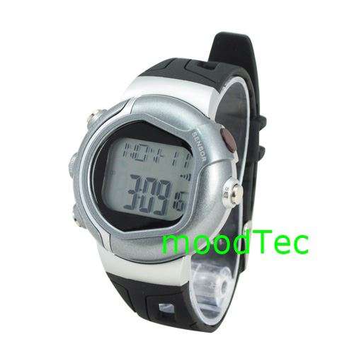 Silver Pulse Heart Rate Monitor Calories Counter Fitness Watch
