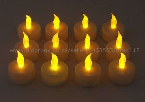 12pcs LED Tea Light Candles (Orange/Yellow flame) (In Stock)
