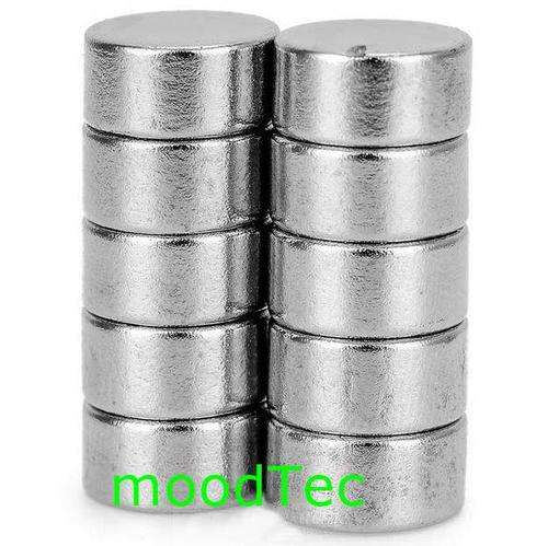 Round Shaped 10 x 5mm NdFeB Magnets - Silver (10 PCS)