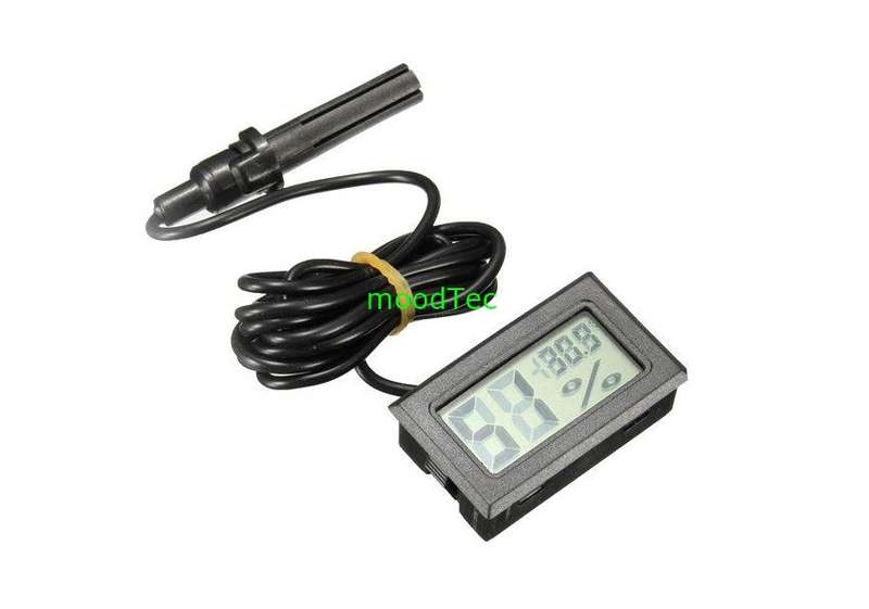 Black LCD Digital Thermometer Hygrometer Humidity Temp Temperature Monitor