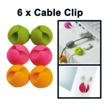 6 pcs Silicone Multipurpose Cable Wire Clips - Random (In Stock)