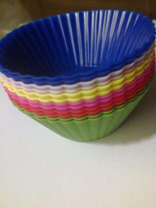 Colorful Silicone Bakeware Cake Cup Moulds (12 pcs )