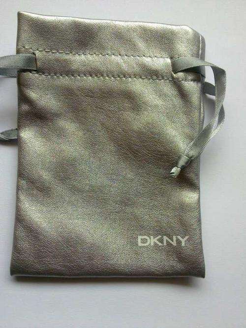 Silver DKNY cell phone pouch