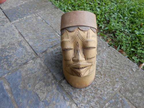 CARVED WOODEN HEAD --AFRICAN ART