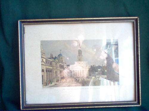 FRAMED PRINT OF ENGRAVING OF ST. MARTINS CHURCH