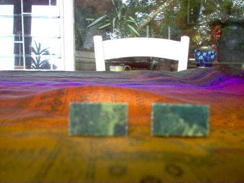 DARK GREEN STONE CUFF LINKS