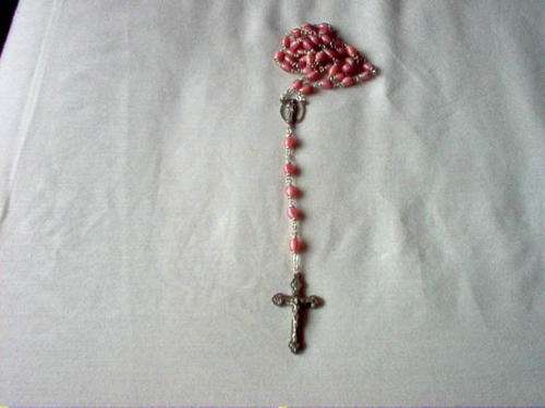 PINK BEADED ROSARY ITALIAN