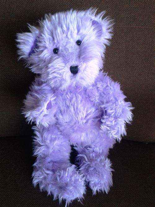 Smarty the Purple Teddy Bear!  Gorgeous!  Handmade.