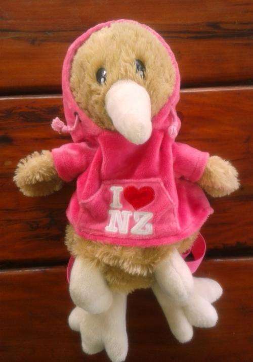 I love New Zealand little back pack!  Cute soft plush toy!