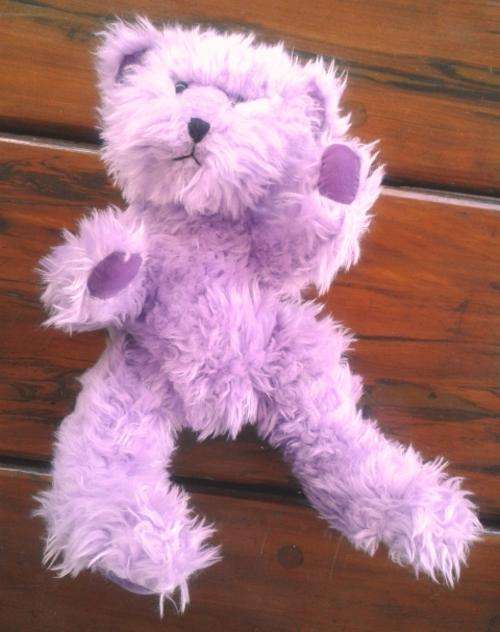 Sansa the Purple Teddy Bear!  Gorgeous!  Handmade. Reduced!