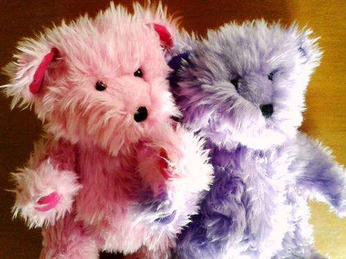 2x Purple & Pink Bears! Gorgeous! Handmade.