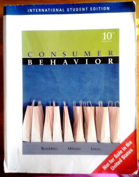 Consumer behaviour - 10th edition - International student edition. Reduced!!