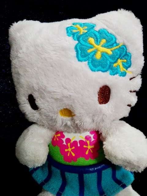 Hello Kitty plush toy.