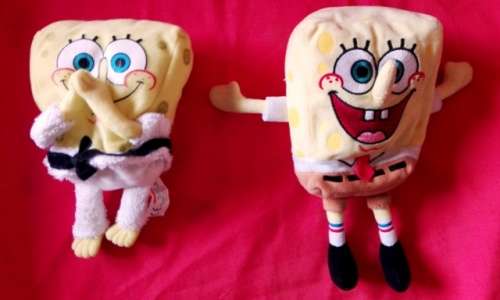 SpongeBob SquarePants Beany Soft Toy and 1 for free!