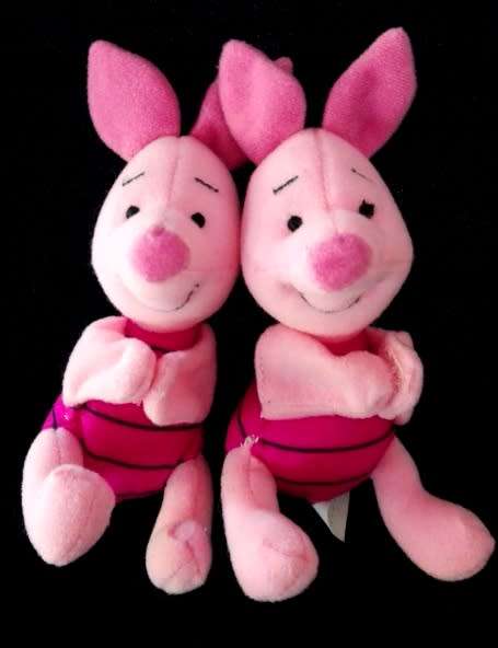 2 x McDonald's Piglet Kids Happy Meal Finger Puppets Toys Inc!  1998.