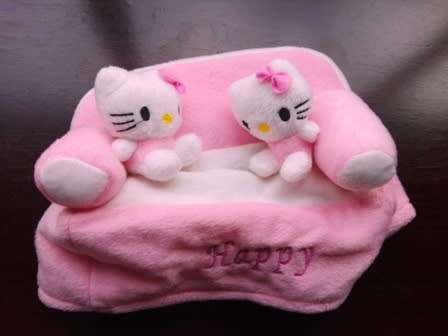 Hello Kitty Tissue box cover in the shape of a Couch.