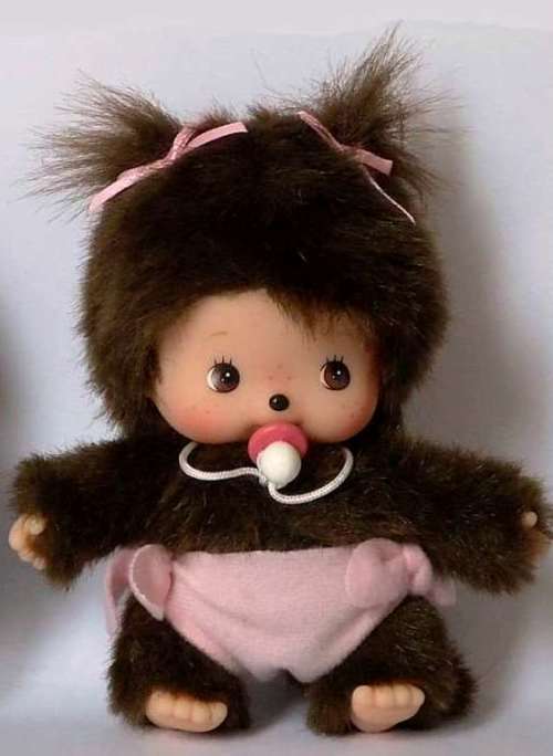 Sekiguchi Monchhichi Bebichhichi girl with diaper.