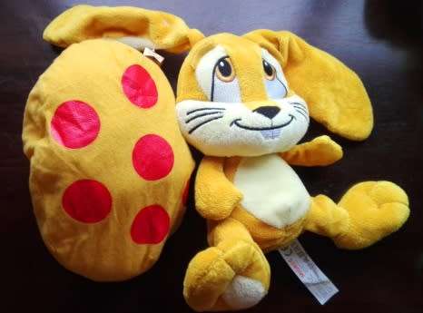 Yellow Easter Bunny/Egg - Frey`s Migros super soft toy! 40cm.