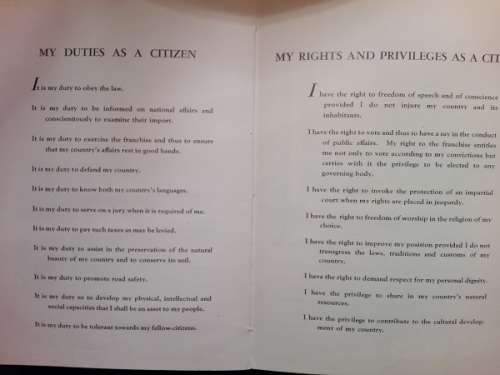 `At Thy Call...` Booklet issued to immigrants for citizenship 1960`s & 1970`s.
