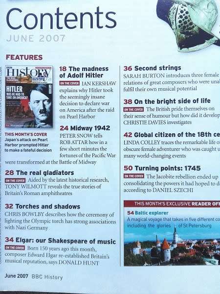 Rare BBC History Magazine Vol 8. No 6. Hitler was he mad to take on America?.