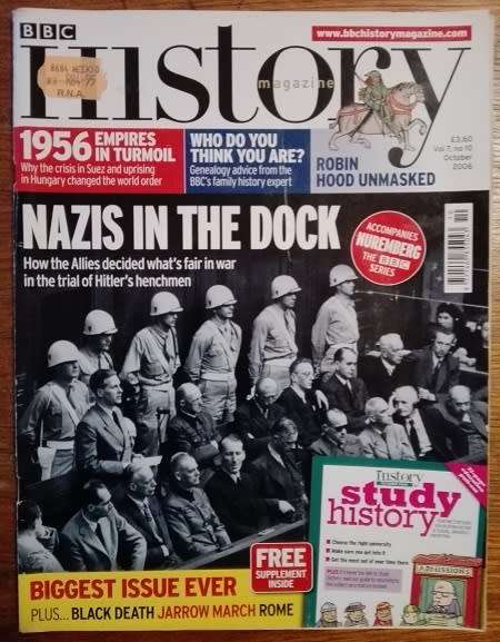 Rare BBC History Magazine Vol 7. No 10. Nazis in the Dock.