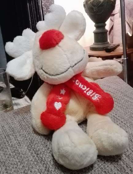 Baby Bibi Choc! Christmas Reindeer. Red scarf and red nose!